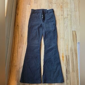 American Eagle Outfitters Super Hi-Rise Flare Dark Gray Corduroy Pants
